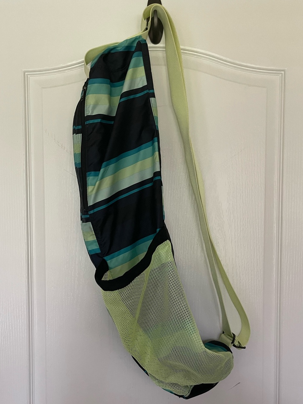 lululemon athletica Teal & Lime Striped Sling Yoga Mat Bag